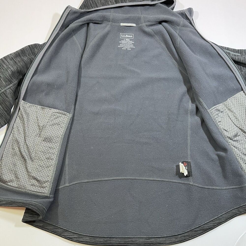 LL Bean Primaloft ThermaStretch Full Zip Gray Performance Hoodie Women's Large - Picture 8 of 11